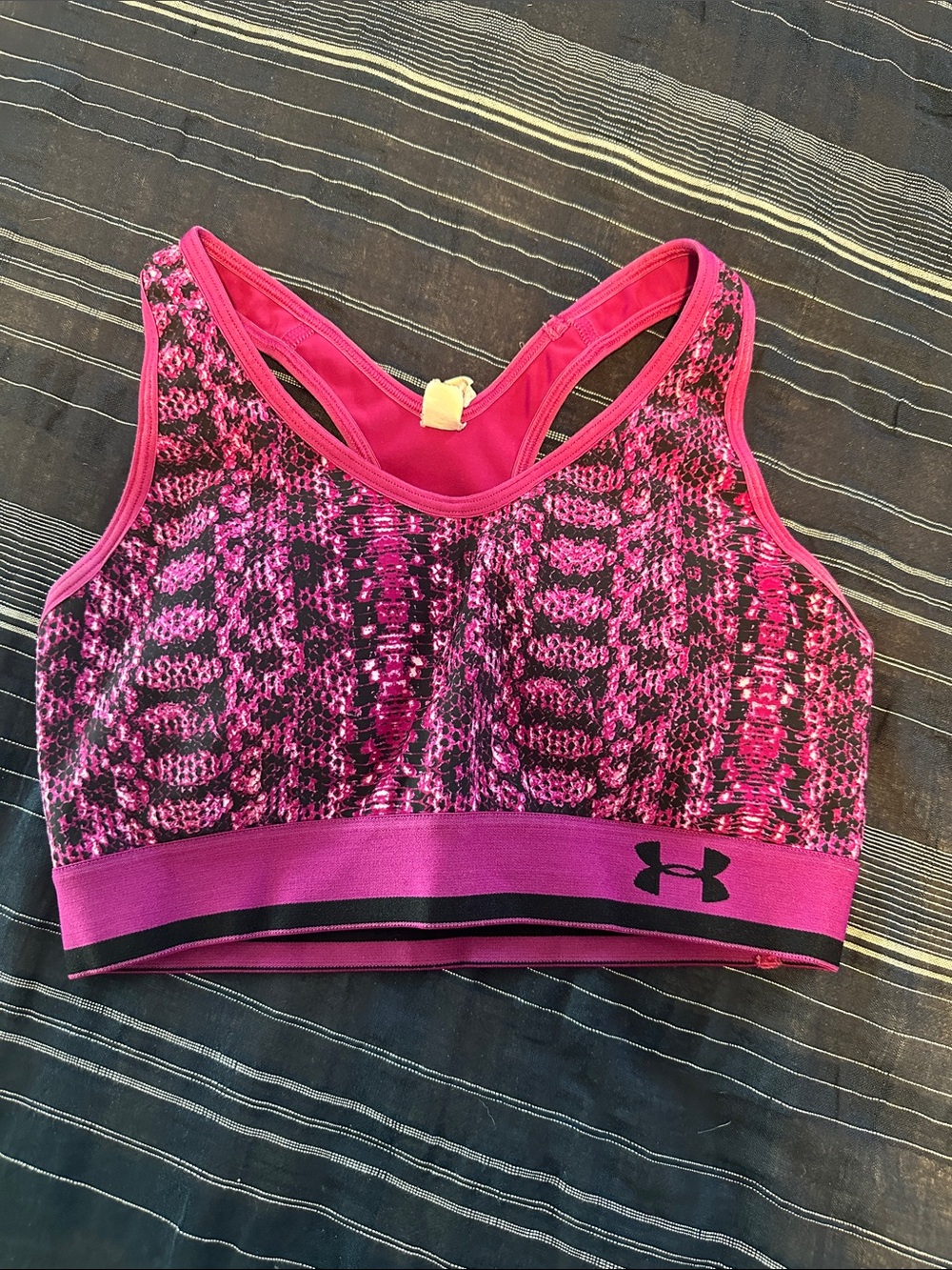 Under Armour Hot Pink & Black Leopard-Style Sports Bra